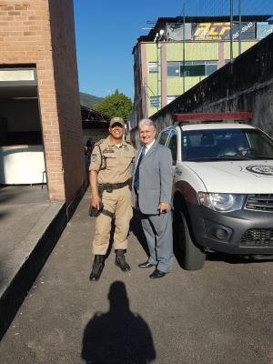 Presidente da ACIJA visita a 7Âª IGM (Inspetoria da Guarda Municipal). 