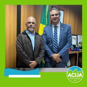 O Diretor de Educação da ACIJA, Prof. Hércules Pereira, em importante reunião com o Ministro da Educação, Dr. Camilo Santana. 