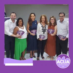 A Presidente interina da ACIJA, Vera Baldner, e a Diretora da ACIJA Mulher, Renata Takeda, participaram do café da manhã promovido pela Comissão OAB Mulher 