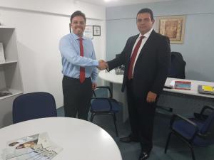 Presidente da ACIJA recebe visita do associado Grupo Quintino. 