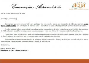 ConvocaÃ§Ã£o Associados da ACIJA. 