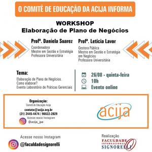 Participe do Workshop Gratuito de Plano de Negócios 