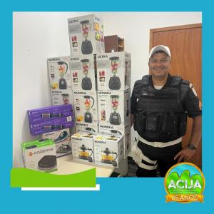 ACIJA e o Grupo PAM fazem Doação para festa de confraternização do 18º Batalhão 
