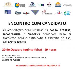 Encontro com Candidato dia 20 de outubro de 2016 Ã s 19h. 