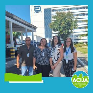Colaboradoras da ACIJA Vanessa Gazoni e Sandra Dias visitaram a Abbott para alinhar detalhes da próxima reunião do PAM. 