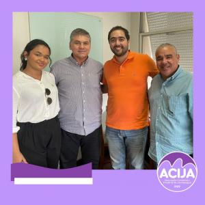 Presidente da ACIJA Paulo Valente e Diretora do ACIJA Jovem Mariana Yumi visitam a ACRJ 