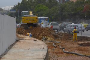 Obras em torno do Terminal Alvorada. 